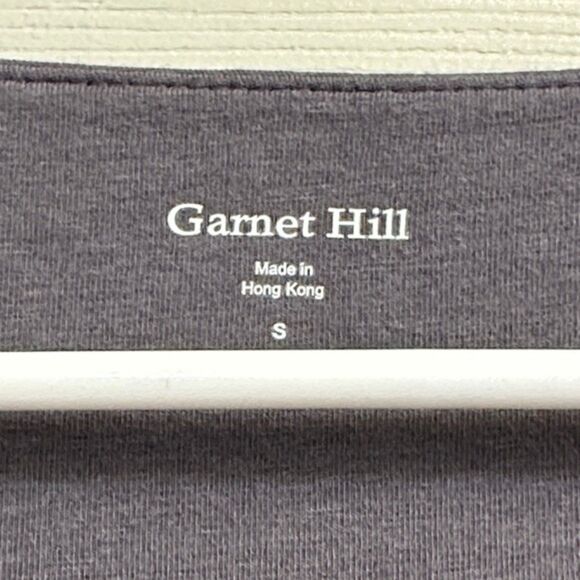 Garnet Hill Twist Front Short Sleeve Stretchy Shirt Dress Size Small V Neck Gray - Picture 6 of 10